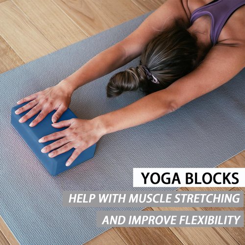 Fitply Yoga Blocks 2 Pack - Non-Slip Yoga Brick & Foam Blocks Yoga Set, High-Density Pilates Block for Stretching, Meditation, and Exercise Blocks Foam, Ideal for Deep Poses