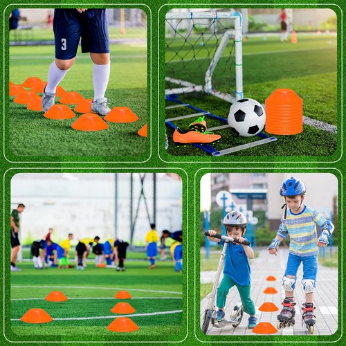 wlilupah 25 Pcs Mini Soccer Cones for Sport Agility Disc Cones Soccer Training for Agility Drills Sports Football Basketball Football Basketball Drills (Orange)