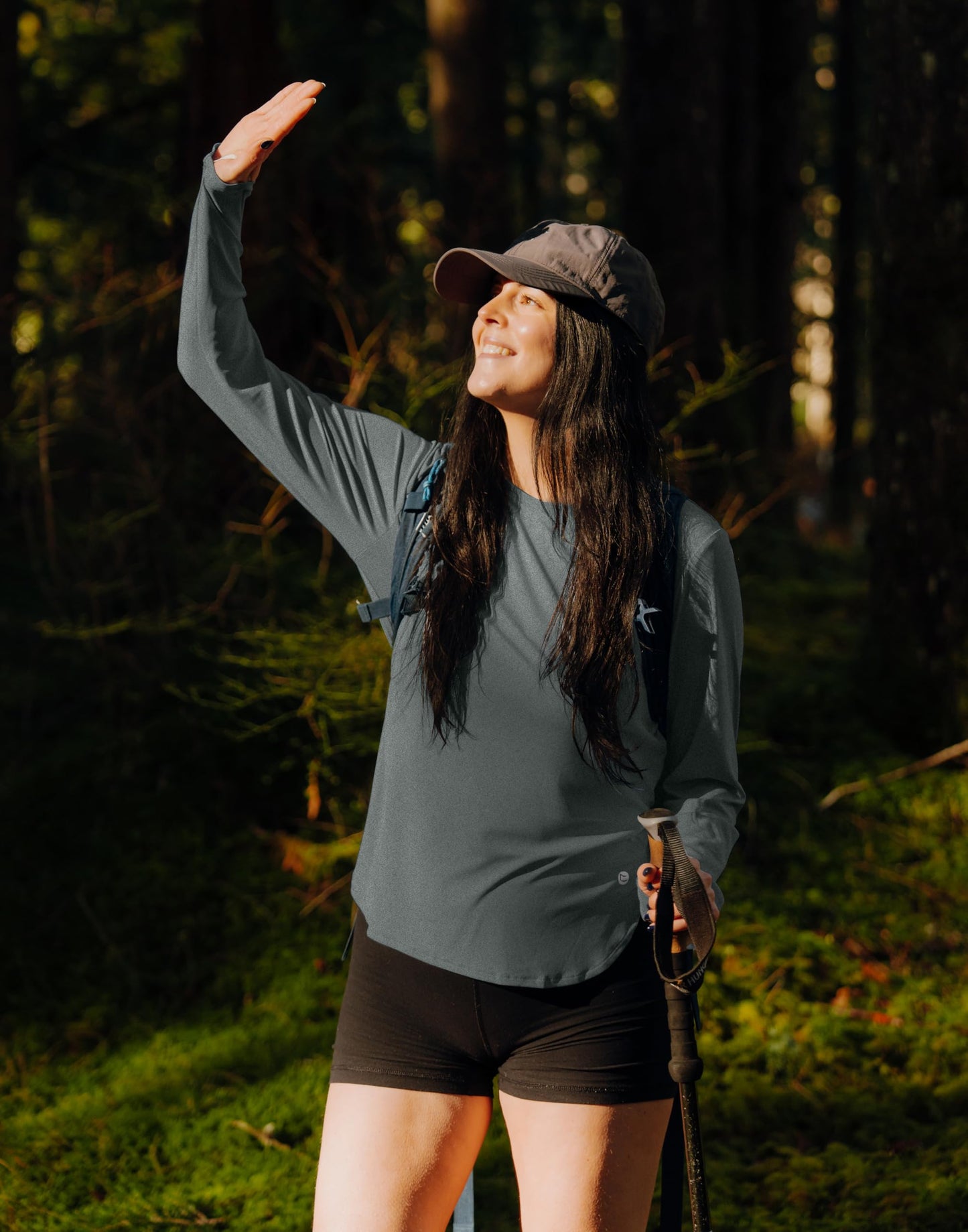 Women's Sun Shirts UPF 50+ Long Sleeve UV Protection Shirt Lightweight Quick Dry Workout Hiking Tops for Women(Heather Grey,L)