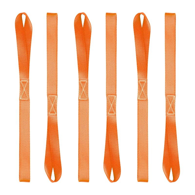 Cartman 6-Pack 1in x 18in Soft Loop Tie-Down Straps - 3600lb, Orange 6pk