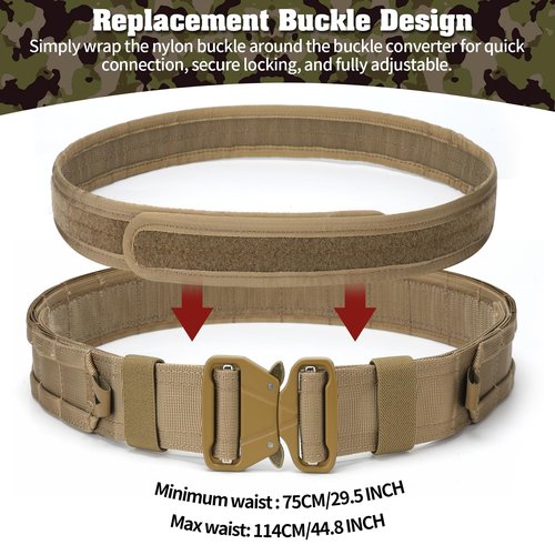 TWS 5 in 1 Quick Release Tactical Combat Heavy Duty Belt For Battle Airsoft Camo