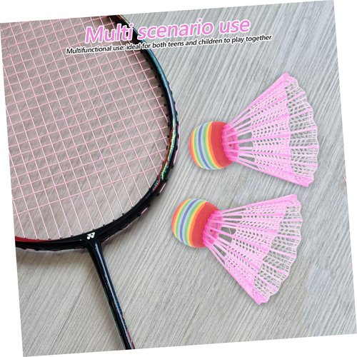 VANZACK 12Pcs Badminton Shuttlecocks for Durable Plastic Birdies for Play Lightweight Portable Rainbow Birdie Balls Set