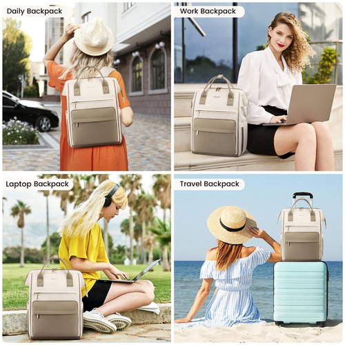 LOVEVOOK Laptop Backpack for Women,15.6 Inch Work Teacher Nurse Bag,Business Computer Backpack Purse with USB Port,Stylish Casual Daypack for Travel