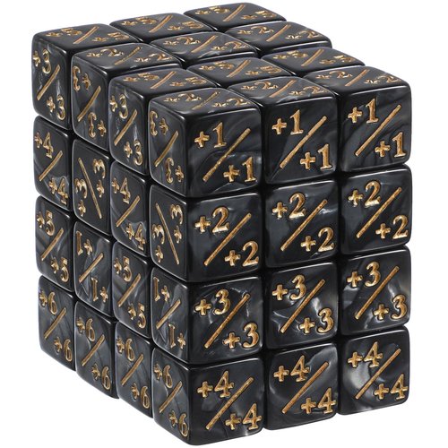 48 PCS MTG Dice Counters, Magic The Gathering MTG +1 Counter Dice Black for The Gathering CCG MTG Card Gaming Accessories