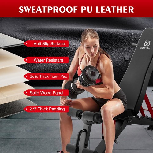Adjustable Weight Bench - Workout Foldable Strength Training 1300lb Capacity Heavy Duty Weight Benches for Home Gym Exercises Incline Flat Decline Sit-Ups Full Body Workouts