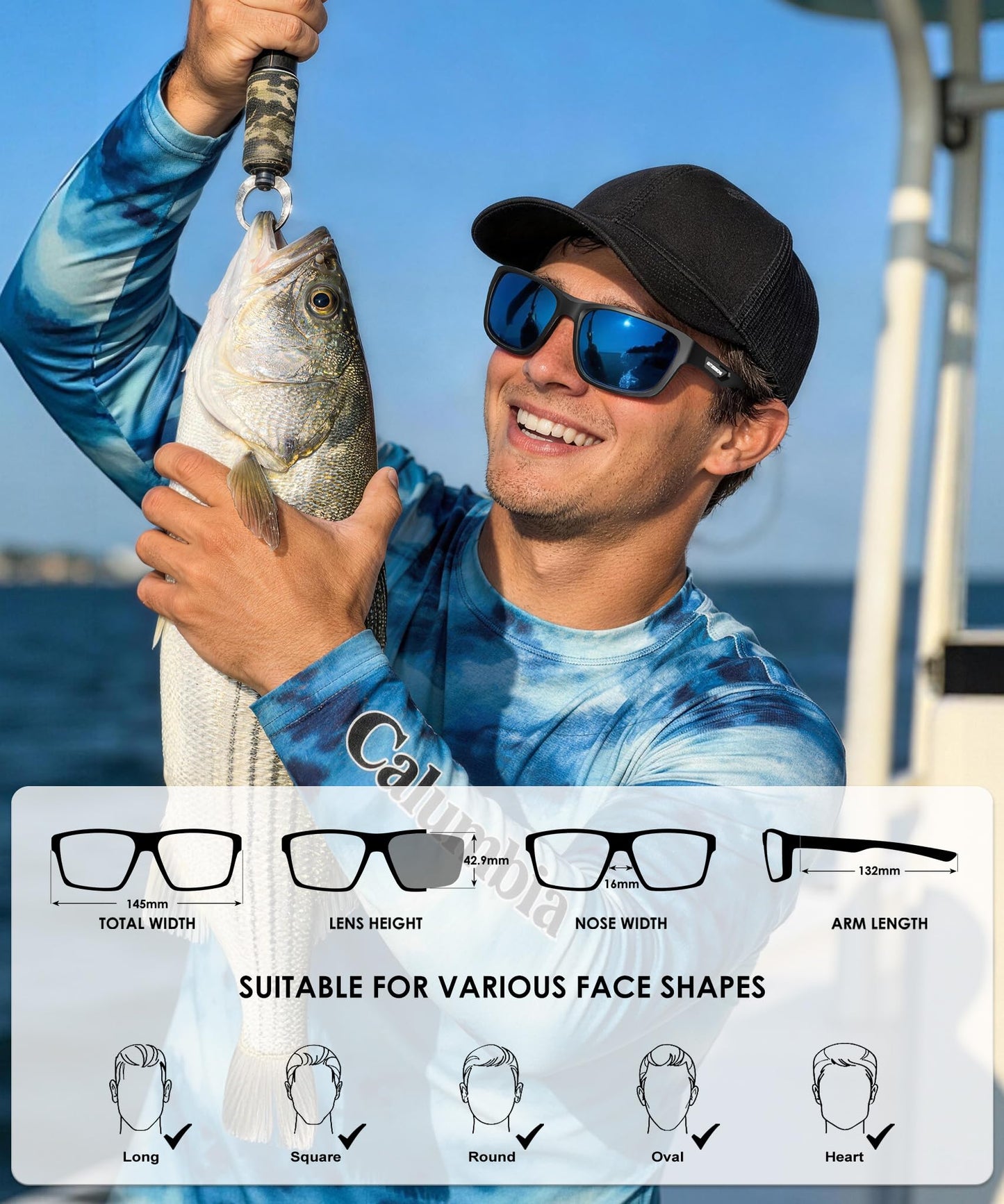 KALIYADI Polarized Sunglasses Men Sports-Sunglasses: Classic Sun Glasses for Driving, Fishing for Women with UV400 Protection
