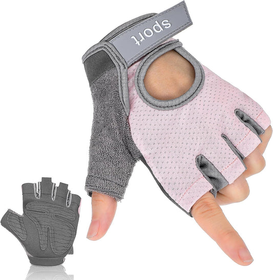 1 Pair Workout Gloves for Women Gym Breathabl Weight Lifting Gloves Women Fitness Female Full Protection Glove for Gym Exercise Cycling Pull Climbing Rowing with Excellent Grip and Cushion Pads (Pink)