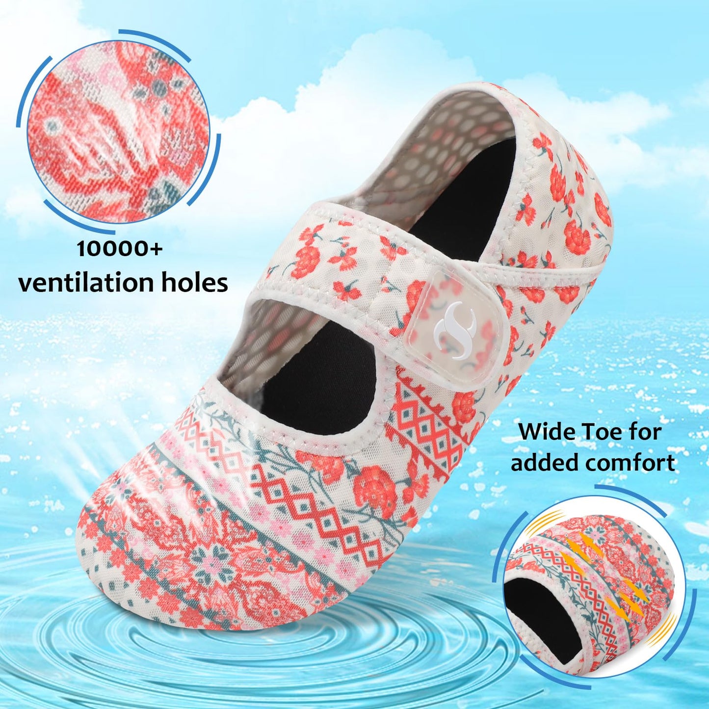 Women's Water Shoes Adult Beach Pool Swim Shoes Barefoot Aqua Socks Yoga Shoe for Women Summer Swimming Shoes Beach Water Sandals Size