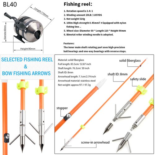 ZSHJGJR Archery Bowfishing Compound Bow Kit, 0-70lbs Adjustable,Ready to Fish Kit with Bowfishing Reel,Bow Fishing Arrows,Right Handed for Adult/Youth Fishing Hunting Target Shooting (Camo)