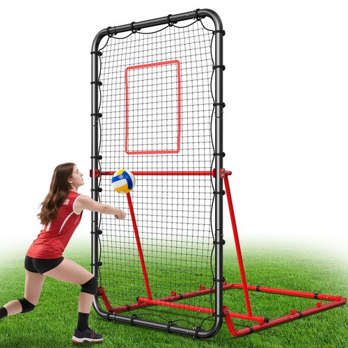 Patiassy 7x4 FT Volleyball Rebounder Net - 90° Foldable Angle & Sturdy 4x7 Base, Adjustable Bounce Back Trainer for Volleying/Bumping/Spiking Practice
