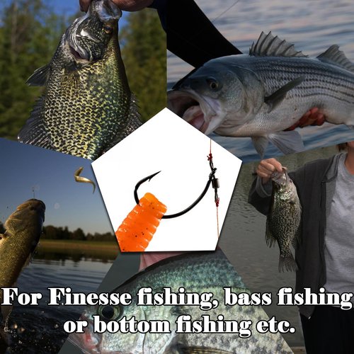FishTrip Drop Shot Hooks Fishing Rig, 25pcs Drop Shot Rig with Swivel Saltwater Freshwater Sizes 3
