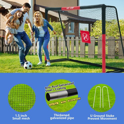 Soccer Goals for Backyard,10x6.5ft Metal Soccer Goal, Outdoor Kids Soccer Goal for All Ages,Soccer net with Zipper Design, Easy Assemble, Weatherproof Foam Padded Goal Post