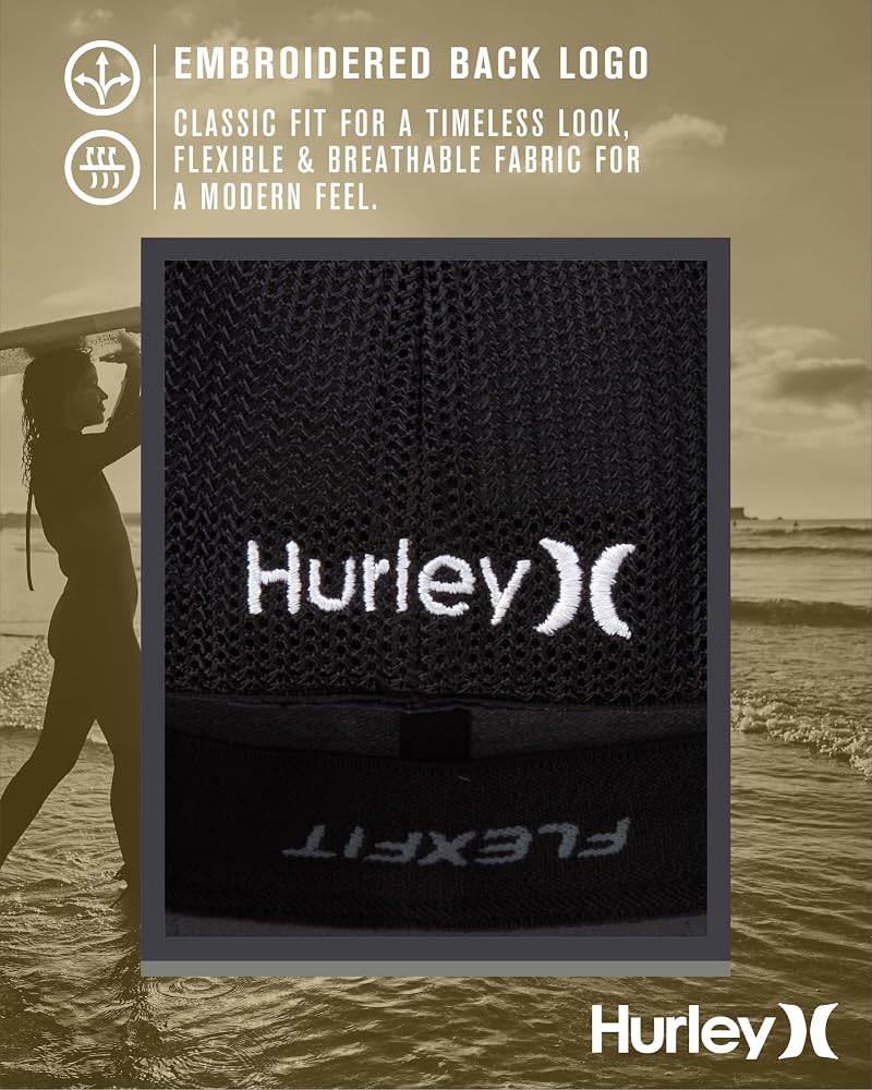 Hurley Mini Icon Mesh Fitted Trucker Cap Anthracite Large XL