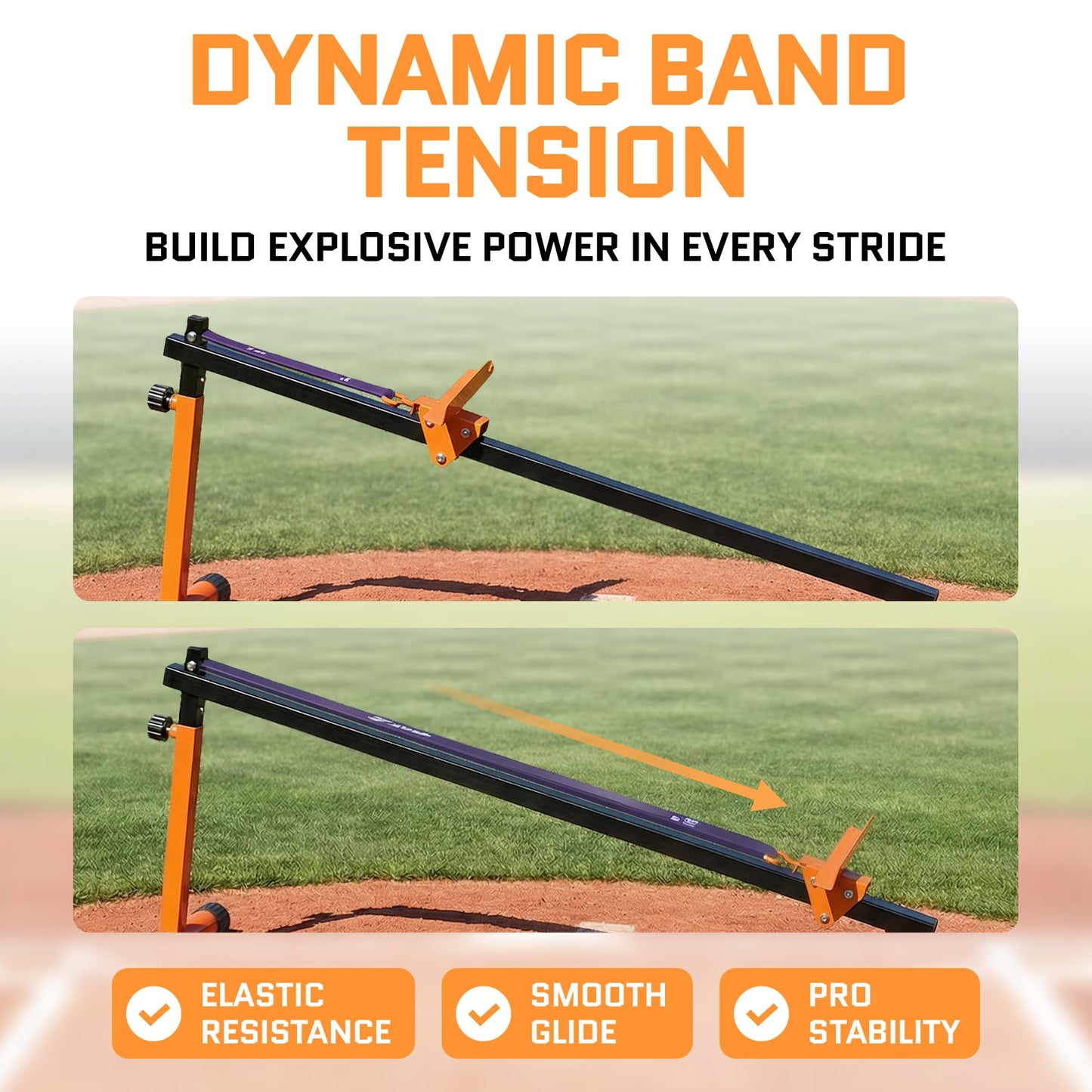 ACELETIQS Baseball Pitching Lead Leg Trainer – Adjustable Stride & Resistance Trainer for Pitchers – Improve Power, Balance & Mechanics – Heavy-Duty Steel Pitching Training Aid