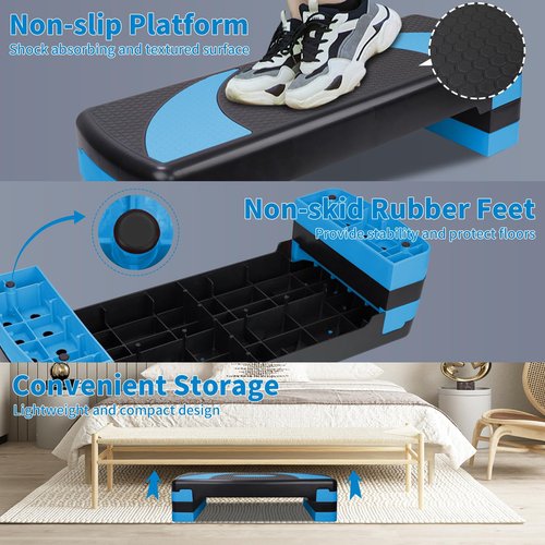 HaoKang KL KLB Sport Adjustable Exercise Workout Aerobic Stepper Step Platform Trainer