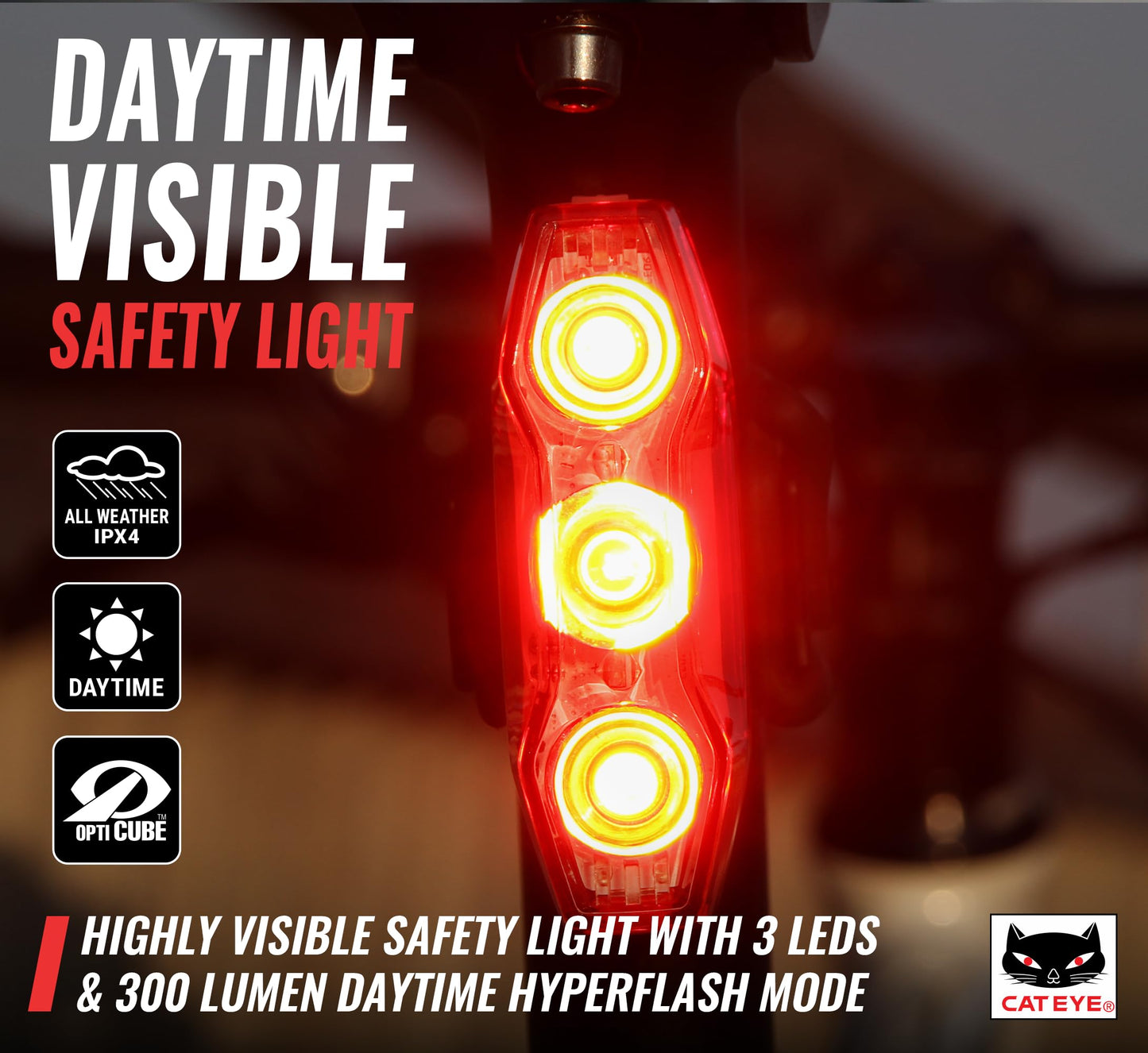 CATEYE - USB Rechargeable Daytime Safety Light (ViZ300)