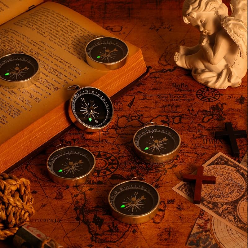 Compass Keychains Bulk Bible Scripture Gifts for Men & Women - 20 Pcs, Silver+20 Variation