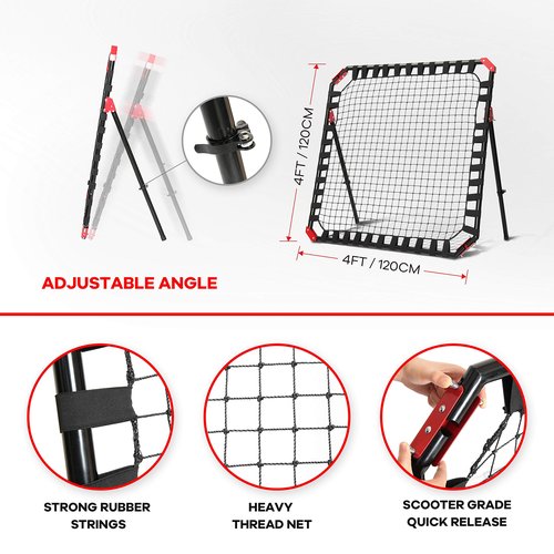 Soccer Rebound Net - Skill Training Gifts, Aids & Equipment for Kids & Teens | Portable Kick-Back Rebounder, Football Team Exercises & Solo Practice