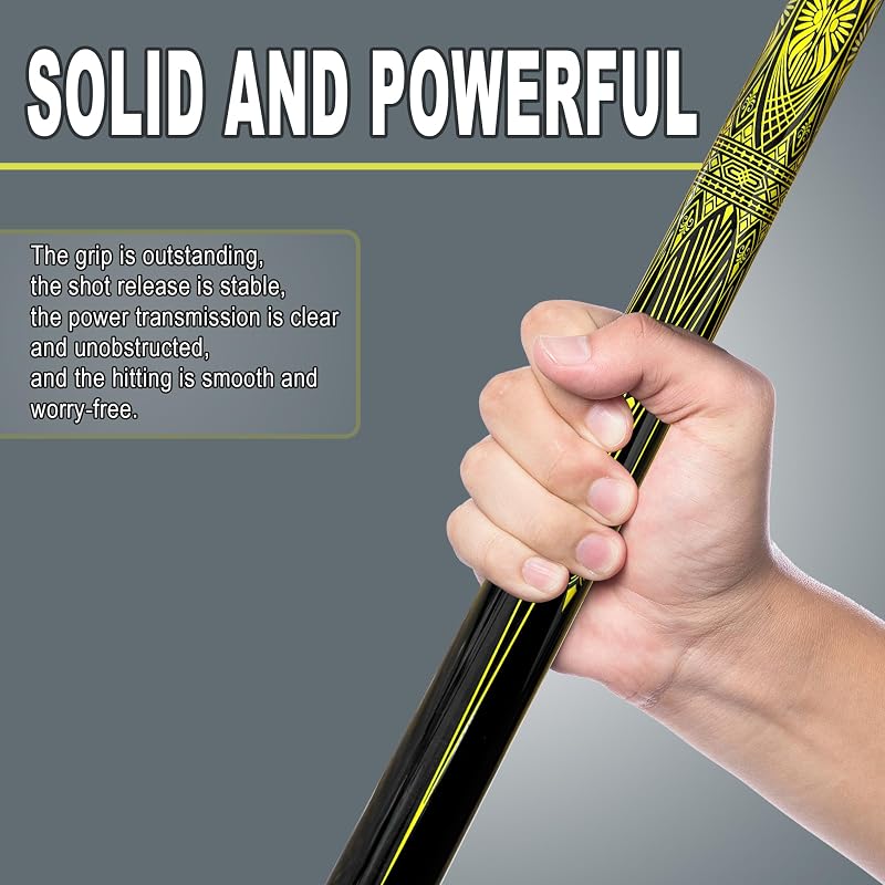 HomeSeason 58in 21oz Fiberglass Pool Cue with 8.3in Extension, Leather Case - 12.5mm Tip, Low-Deflection