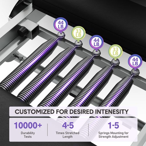 Foldable Pilates Reformer Machine for Home Gym, Wider Pilates Reformer with Spings, Adjustable Pilates Equipment for Women, Up to 450 Lbs Weight Capacity