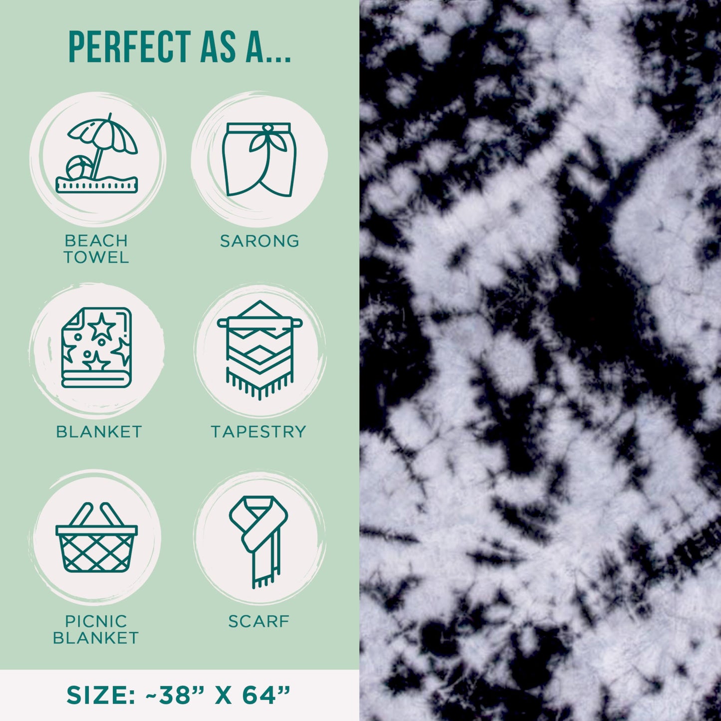 Sand Cloud Turkish Beach Towel - 100% Organic Cotton Turkish Bath Towels - Ultra Soft, Sand Resistant & Quick Dry Towel for Beach, Pool, or Picnic Blanket- As Seen on Shark Tank - Maui Sunset