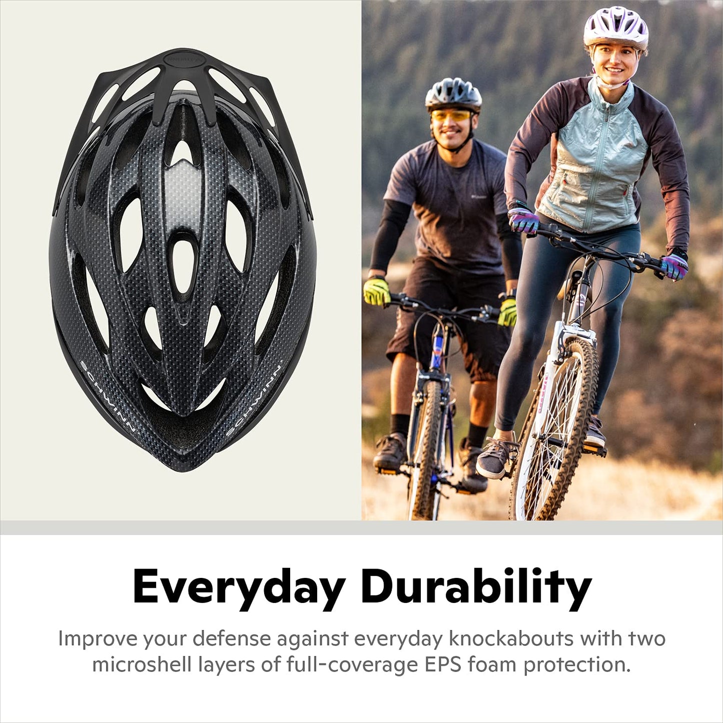 Schwinn Thrasher Bike Helmet for Adult Men Women Age 14+ with Suggested Fit 58-62cm, No Light Option, Lightweight with Adjustable Side and Chin Strap, Bike Accessories, Teal/White