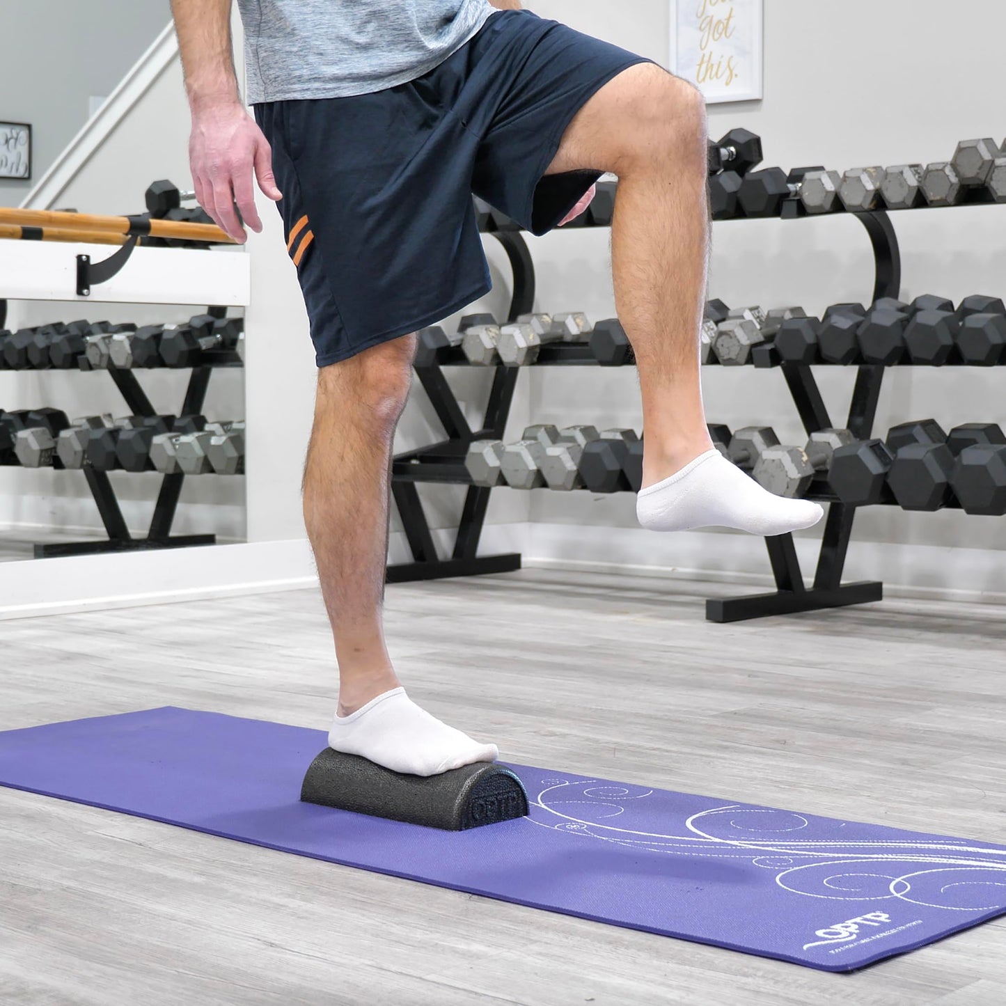 OPTP AXIS Firm Foam Roller, High Density Foam Roller for Physical Therapy, Yoga, Pilates, Fitness Exercise and Sports Training (Black, 36" X 3" Half-Round)