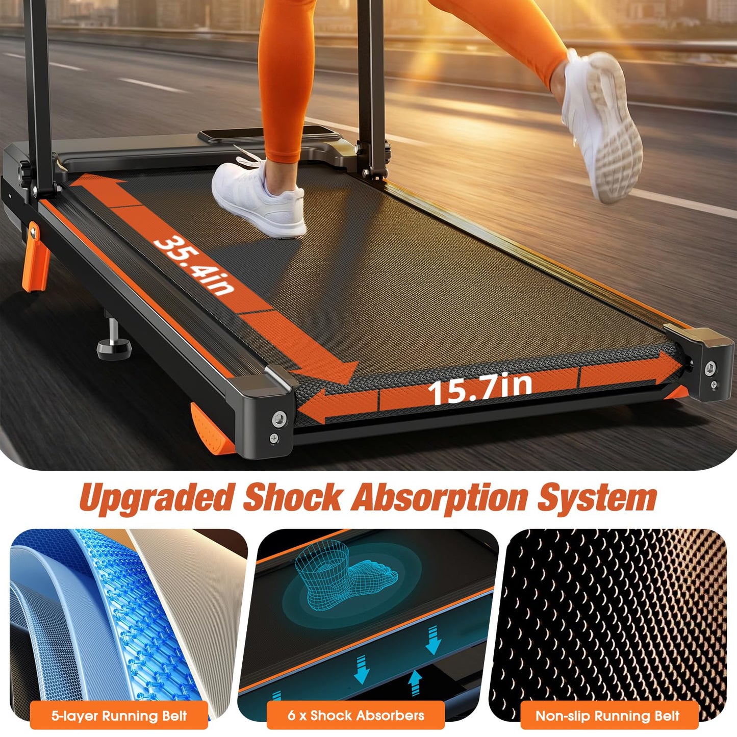Walking Pad Treadmill with Desk Workstation, 12% Incline Treadmills for Home Office, 350lbs Capacity, 3.5H(XXL)