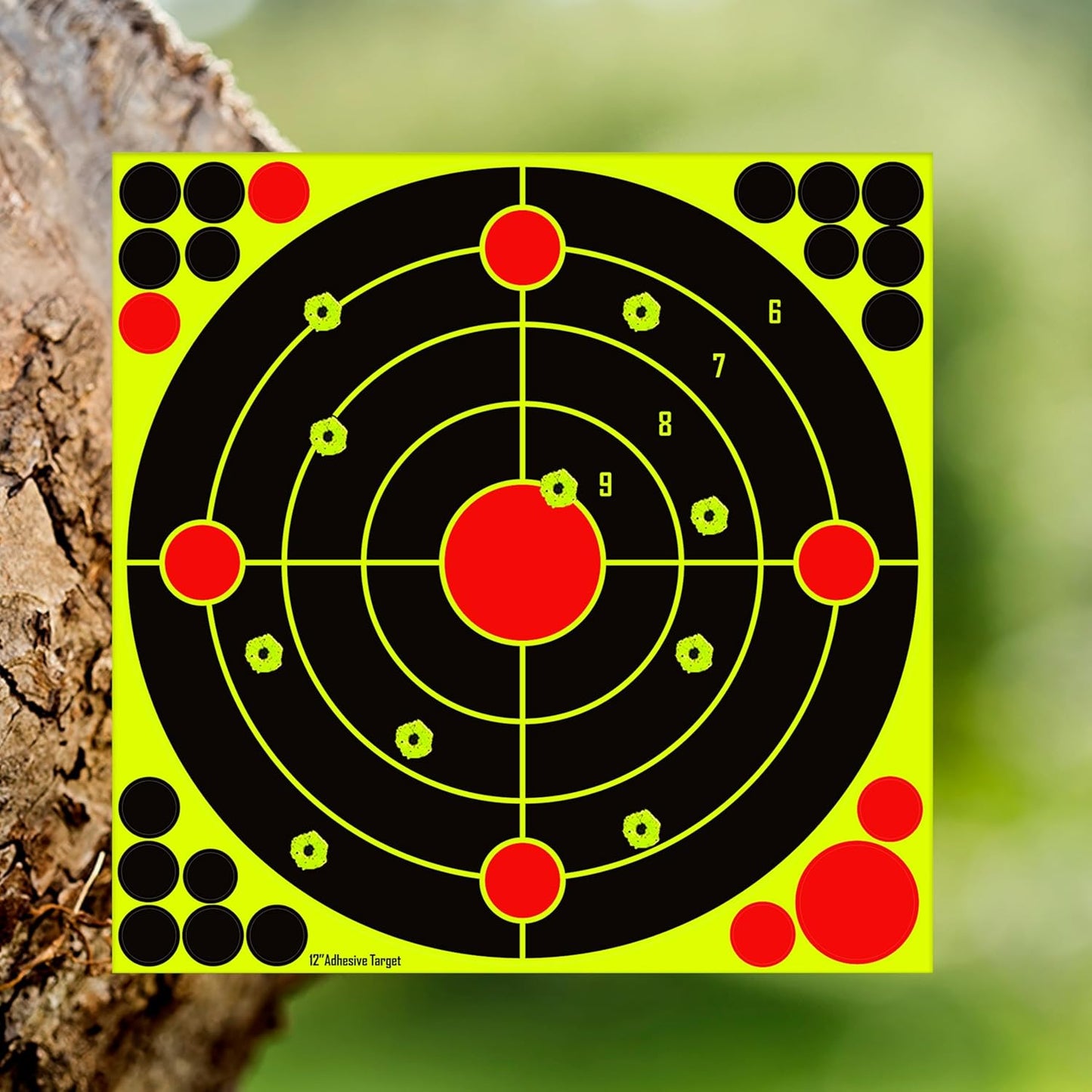 12x12 inch Silhouette Splatter Targets - Bright Fluorescent Yellow Easily seen on Impact When Hitting Target for BB Guns, airguns, Rifles, Indoor and Outdoor ranges (10/25/50 Pack)