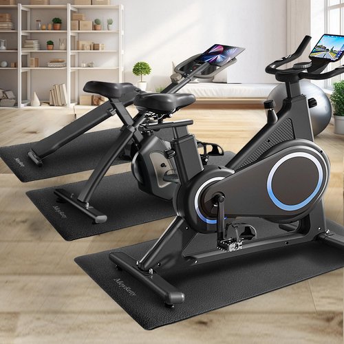 MoyRetty Peloton Bike Mat, Thick 6mm Compatible with Peloton Bike, Elliptical,Treadmill Mat, for Hardwood Floors or Carpet, Non-Slip Sweat-Proof(Black)