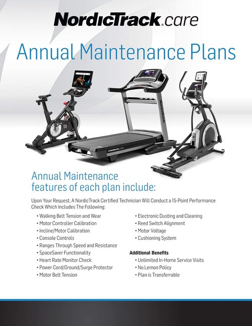 NordicTrack Care 3-Year Annual Maintenance Plan for Fitness Equipment $1000 to $1499.99