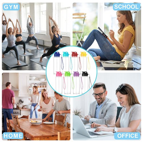 LYDTICK 16 Pack Bulk Water Bottles-17oz Plastic Sports Water Bottles for Kids and Adults Leak Proof, Reusable for Gym Travel School Office, Multicolor