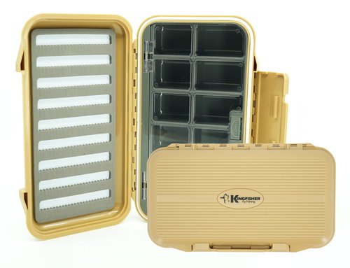 Kingfisher Large Waterproof 12 Compartment and Foam Fly Fishing Box