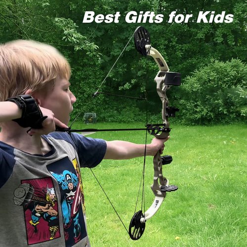 Sanlida Archery Dragon X6 Compound Bow Kit for Youth, Kids & Beginners, Bow and Arrows Set, 19??28??Draw Length, 15-30 LBS Draw Weight, RH Only