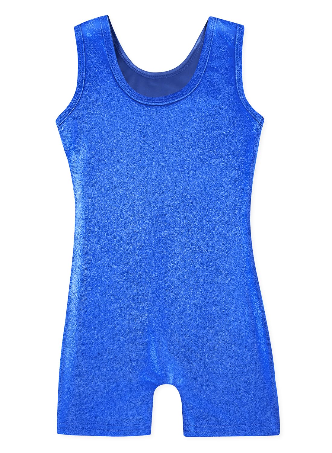 HOZIY Gymnastics Leotards for Girls 5t Size 5-6 Years Toddlers Little Girl Biketards Unitards Dance Tumbling Outfits Solid Color Blue Sparkly Shiny