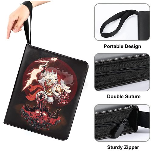 Trading Card Binder for One Piece Card Game,9 Pocket with 50 Sleeves up to 900 Cards One Piece TCG Card Binder,Waterproof Card Storage Bag with Sleeves,one piece for card Display Case