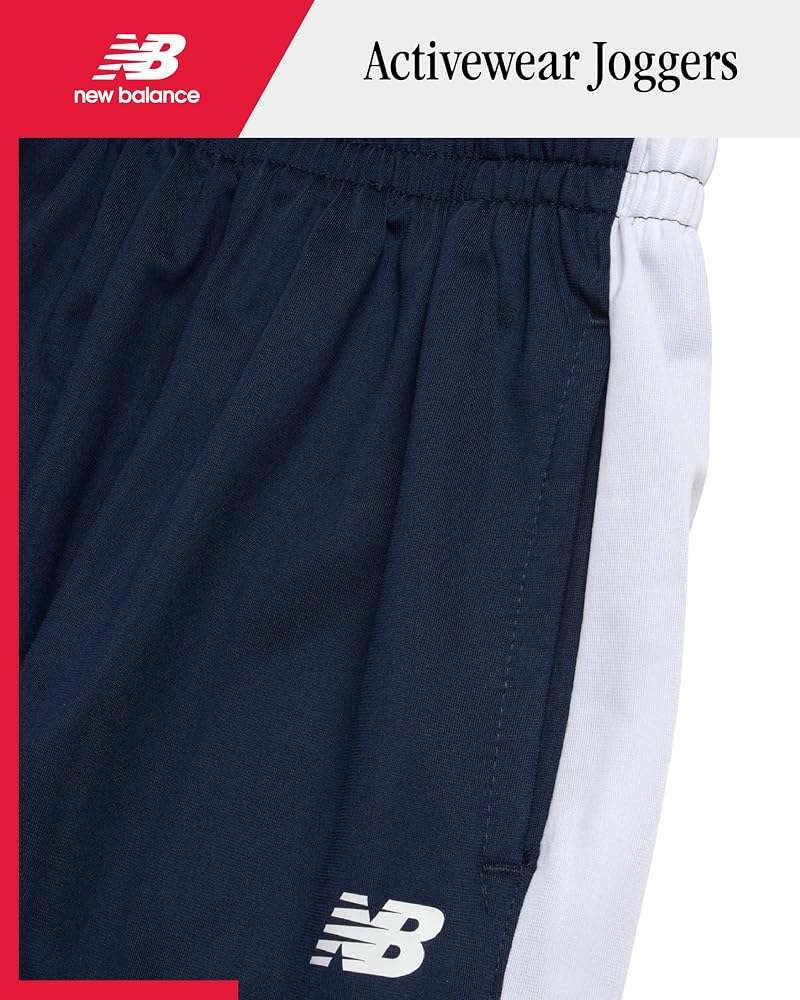 Dark Indigo 14-16 New Balance Boys Sweatpants – Performance Tricot Joggers with Zip Pockets