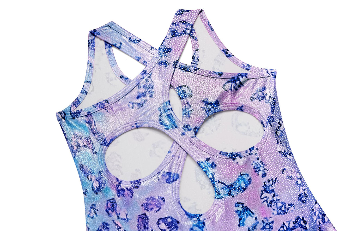 Zaclotre Gymnastics Leotards for Girls Sparkly Hollow Back Dance Unitards Biketards with Shorts Activewear 6-7 Years