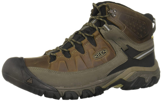 KEEN Men's Targhee 3 Mid Height Waterproof Hiking Boots, Bungee Cord/Black, 10.5