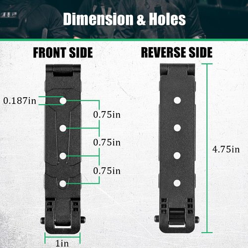 JR 3" Molle Clips 4-Pack, Molle Attachment Clips with Mounting Hardware for Vests, Backpacks, Pouches, Holsters, Locking Belt Clips Black, 3'' Clip Adapter (Pair with Mounting Hardware)