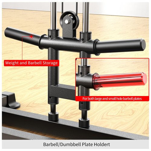 XGSW XINGESIWR Power Cages Multi-Purpose Squat Rack with Cable Crossover System, Matching Weight Bench, Olympic Barbell Weight Set for Garage and Home Gyms (Red, L02-Power Cage Only)