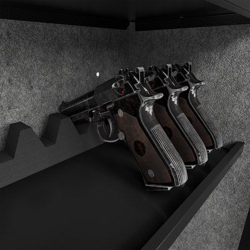 BUTISOW 6 Gun Safe Gun Safes for Rifles and Pistols Large Capacity Rifle Safe Gun Cabinet for Home Rifles and Shotguns Guns Safe for Rifles with Pistol Pouch Removable Shelf and 2 Gun Racks