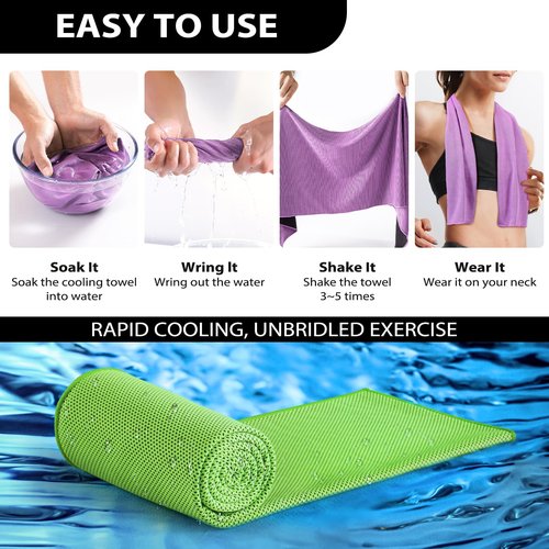Ymomode Cooling Towels - 5 Pack Gym Towels, Gym Towel for Working Out, Yoga Towel, Quick Dry Towel for Running, Camping, Fitness & More Activities