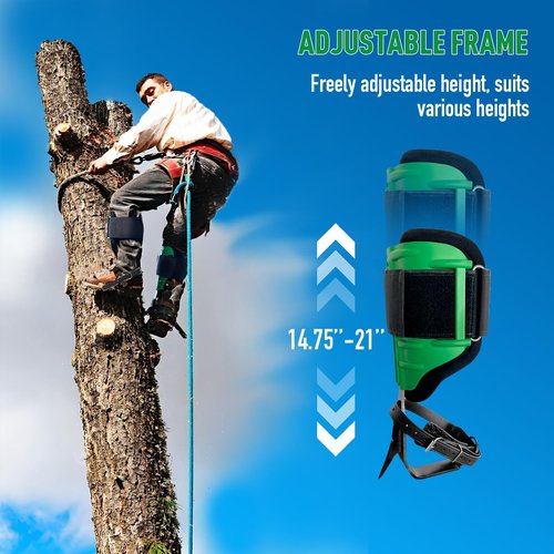 MR DIY TOOLS Tree Climbing Spikes Set, Alloy Steel Climbing Spurs, 350lbs Load Capacity, Green, Classic Style, Ideal for Climbers, Fruit Picking & Lumberjack