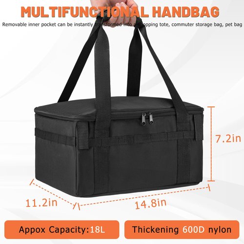 CDYWD Bike Basket Rear for Men Women, Large Bicycle Rack Basket for Adult Bikes with Removable Liner Bag & Waterproof Cover, Heavy Metal Back Cargo Basket for Ebike, Mountain Bike, City Bike, Cruiser