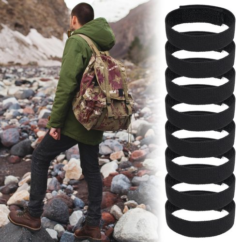 8 PCS Boot Straps for Cowboy Boots, Black Cowboy Boot Straps, Elastic Boots Blousers Military Bands, Adjustable Blousers Strap Military for Hunting, Gardening, Hiking, Cycling, Fishing, Army Uniforms