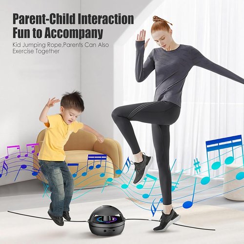 Smart Jump Rope Machine, Electric Music Jump Rope, Smart Counting Rope, 1-10 Speed Levels, Bluetooth Remote Control, Parent-Child Interactive, for Kids 4-12 and Adults