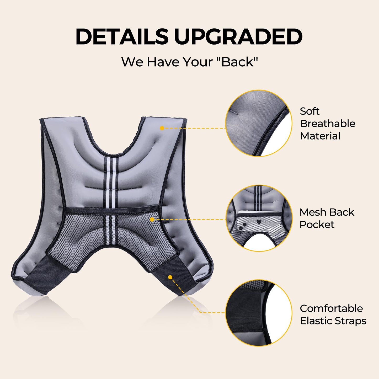 PACEARTH Weighted Vest,6lb/8lb/10lb/12lb/16lb/20lb/25lb/30lb Weight Vest with Reflective Stripe, Body Weight Vests for Women, Men, Weight Loss Workout, Strength Training, Running, Walking, Jogging