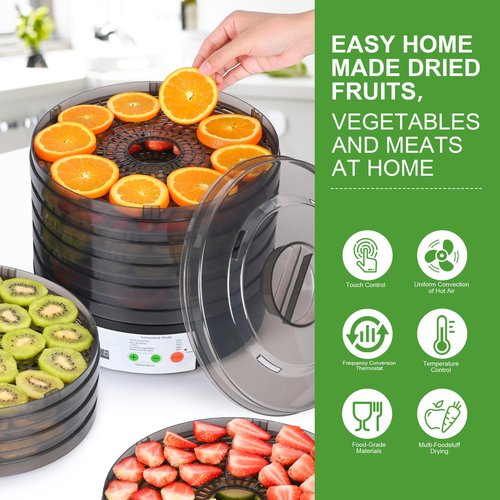 Food Dehydrator Machine, 8 BPA-Free 11.4" Trays Adjustable Temperature Controls Dehydrater for Jerky, Herbs, Fruit, Veggies, Dried Snacks