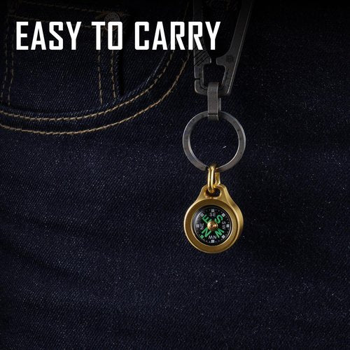 MecArmy CMP/CMP2 Mini Compass- Meaningful Graduation Birthday Gifts for Men Women, EDC Titanium/Brass/Copper Pocket Compass for Hiking SurvivaI, IPX5 Waterproof, Glow in The Dark, Necklace Pendant